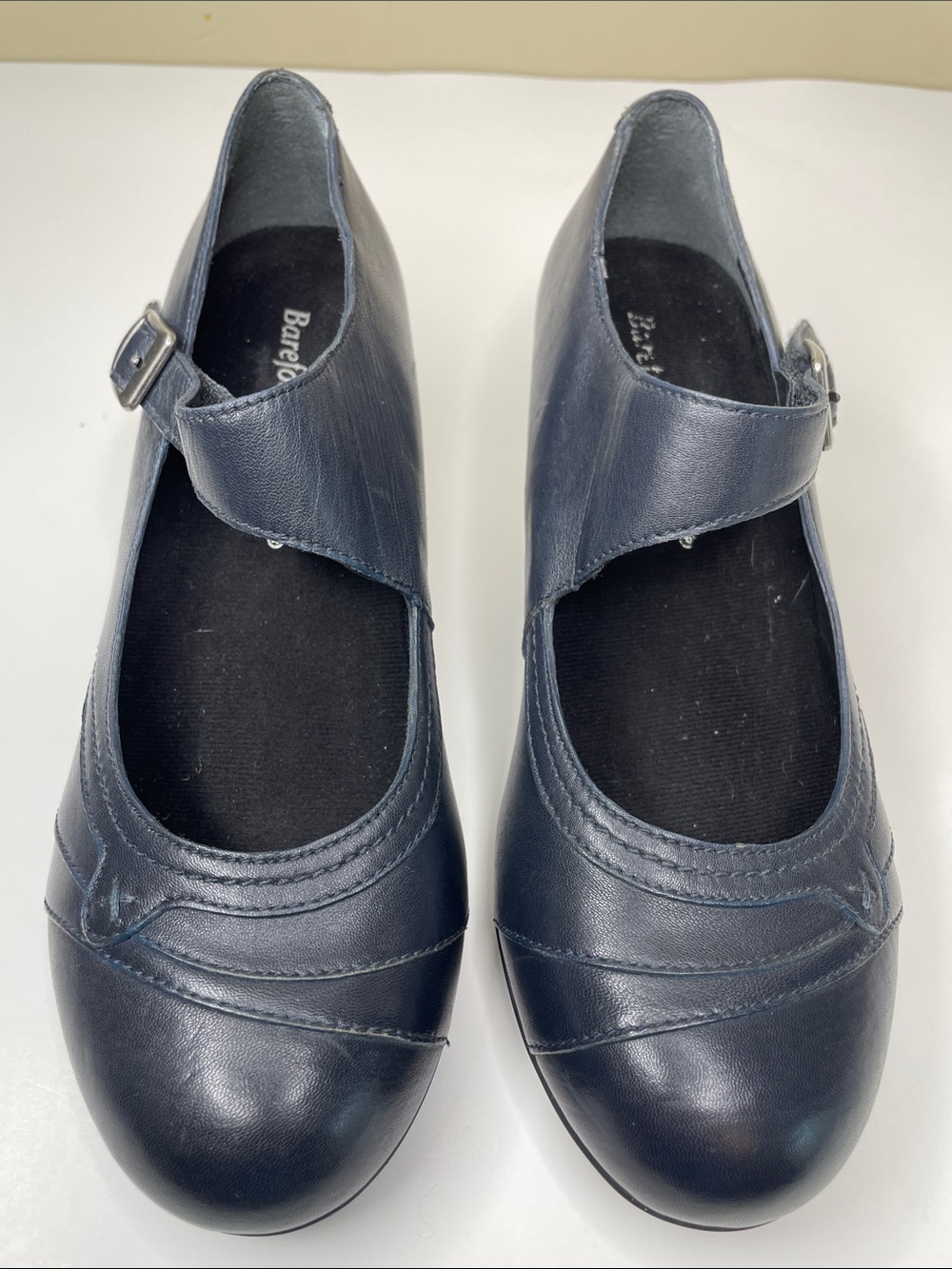 BAREFOOT FREEDOM Blue Leather DREW SUMMER Slip Resistant Mary Jane Pumps 7.5M
